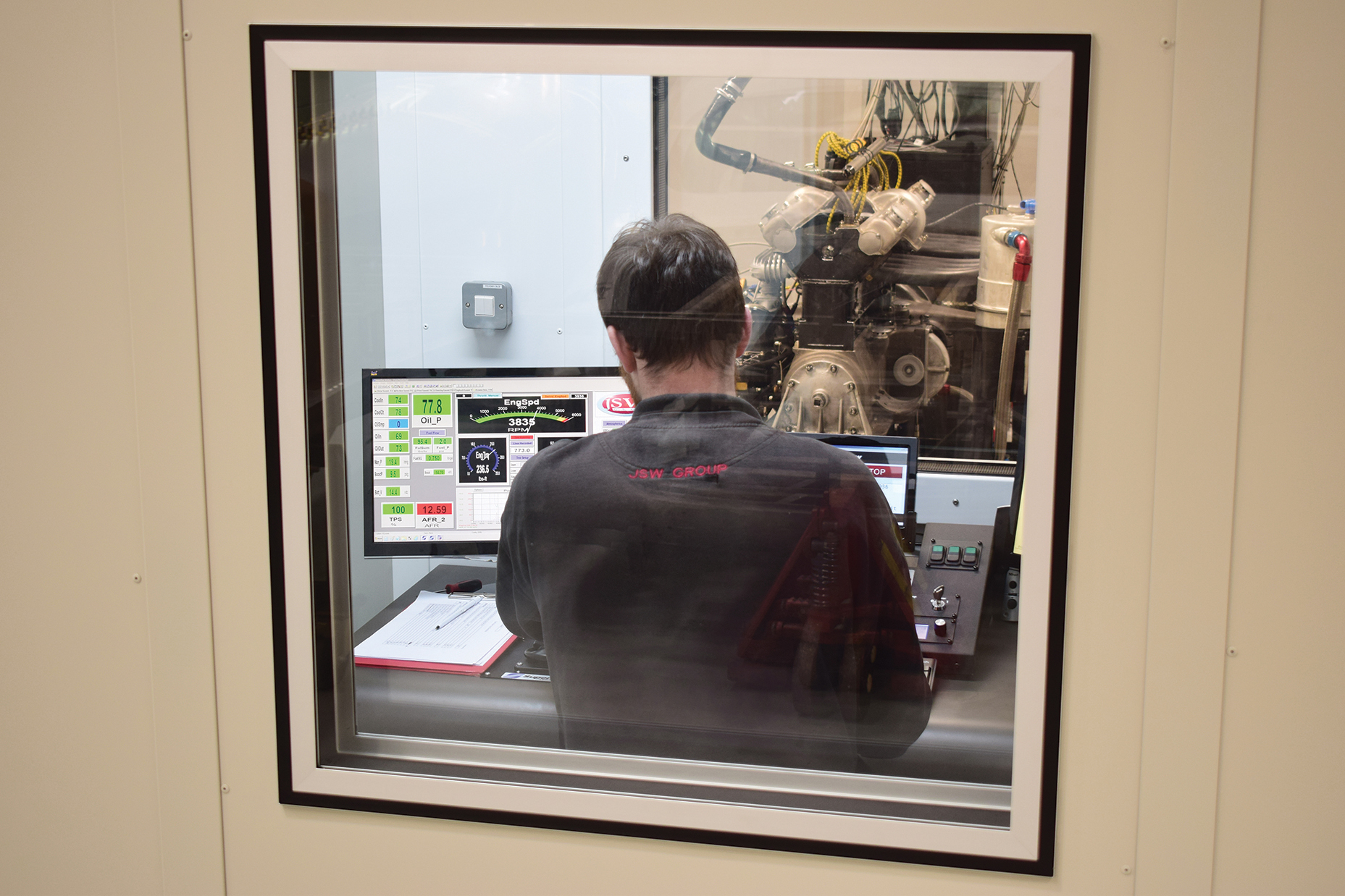 Engine dyno testing at Jim Stokes Workshops